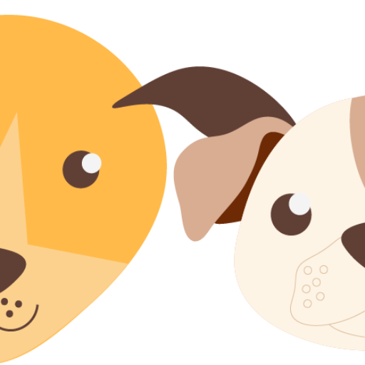 Two friendly illustrated dogs from the A Fetching Place logo
